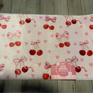 Cherry and Bow Plush Bath Rug